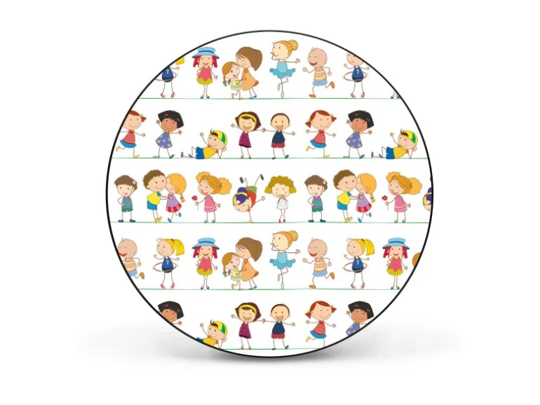 Banjado Magnettafel Rund Größe 47cm Magnetwand Schwarz Aus Metall Magnetpinnwand Pinnwand Motiv Kinder