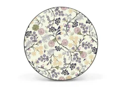 Banjado Magnettafel Rund Größe 47cm Magnetwand Schwarz Aus Metall Magnetpinnwand Pinnwand Motiv Florale Tapete