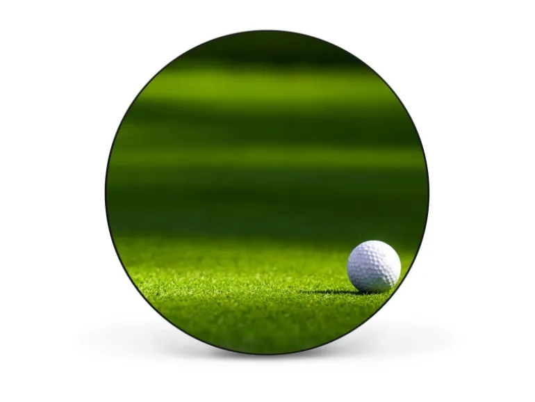 Banjado Magnettafel Rund Größe 47cm Magnetwand Schwarz Aus Metall Magnetpinnwand Pinnwand Motiv Einsamer Golfball
