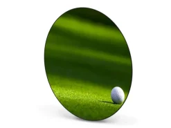 Banjado Magnettafel Rund Größe 47cm Magnetwand Schwarz Aus Metall Magnetpinnwand Pinnwand Motiv Einsamer Golfball