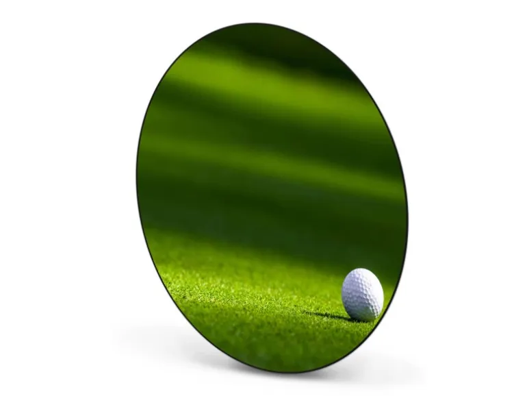 Banjado Magnettafel Rund Größe 47cm Magnetwand Schwarz Aus Metall Magnetpinnwand Pinnwand Motiv Einsamer Golfball