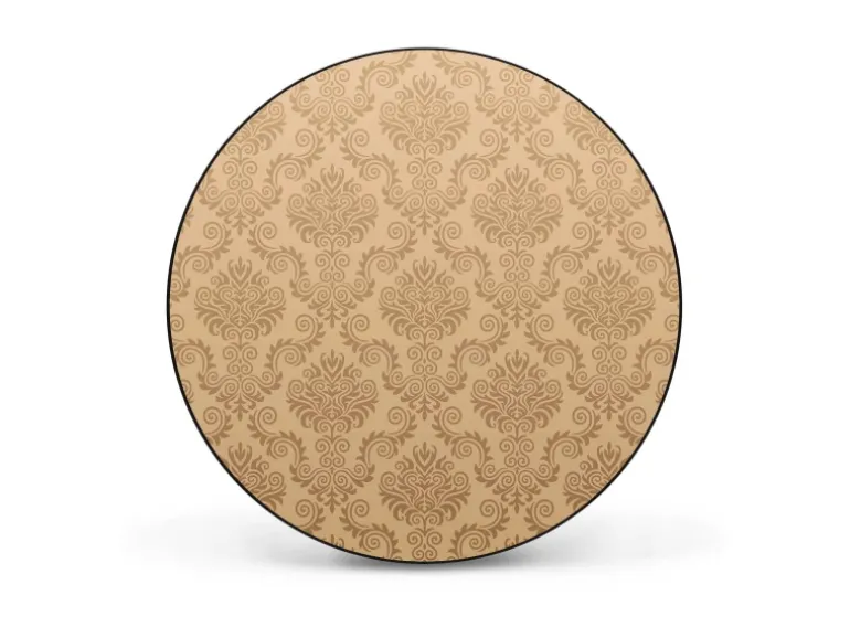Banjado Magnettafel Rund Größe 47cm Magnetwand Schwarz Aus Metall Magnetpinnwand Pinnwand Motiv Tapete Beige