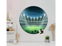 Banjado Magnettafel Rund Größe 47cm Magnetwand Schwarz Aus Metall Magnetpinnwand Pinnwand Motiv Arena