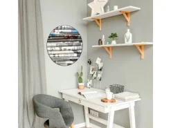 Banjado Magnettafel Rund Größe 47cm Magnetwand Schwarz Aus Metall Magnetpinnwand Pinnwand Motiv Zeitungen