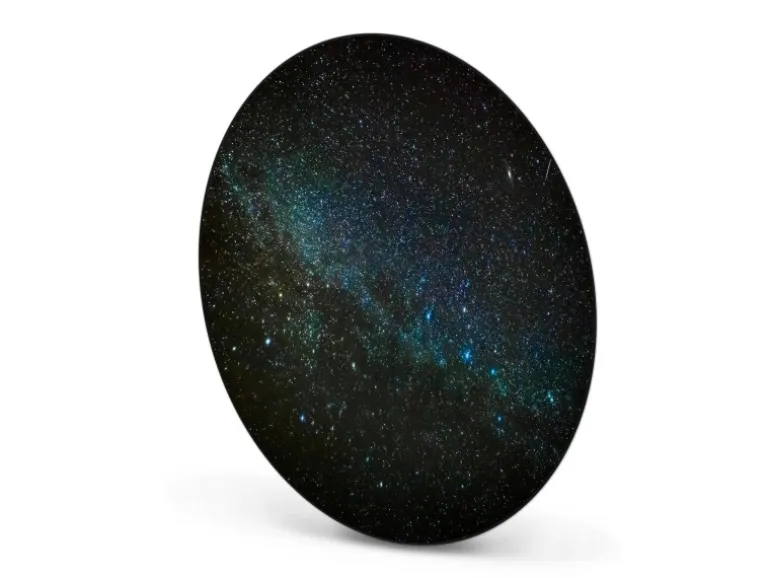 Banjado Magnettafel Rund Größe 47cm Magnetwand Schwarz Aus Metall Magnetpinnwand Pinnwand Motiv Nachthimmel