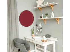 Banjado Magnettafel Rund Größe 47cm Magnetwand Schwarz Aus Metall Magnetpinnwand Pinnwand Motiv Burgund