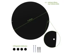 Banjado Magnettafel Rund Größe 47cm Magnetwand Schwarz Aus Metall Magnetpinnwand Pinnwand Motiv Lavendel