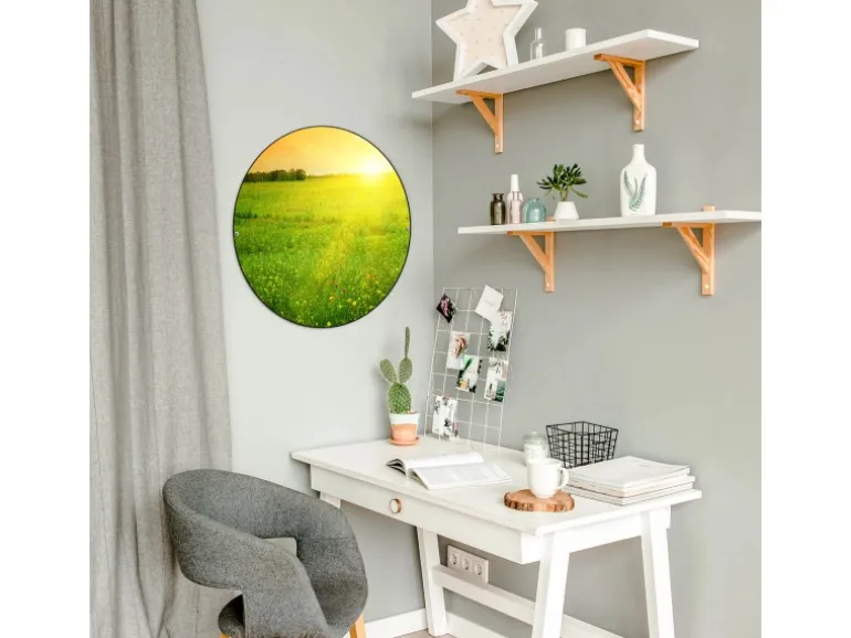Banjado Magnettafel Rund Größe 47cm Magnetwand Schwarz Aus Metall Magnetpinnwand Pinnwand Motiv Guten Morgen 2