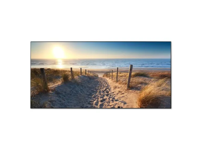 Banjado Magnettafel 78x37cm Magnetwand Schwarz Aus Metall Magnetpinnwand Pinnwand Inkl. 4 Magnete Motiv Nordseestrand