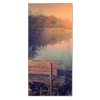 Banjado Magnettafel 37x78cm Magnetwand Silber Aus Metall Magnetpinnwand Pinnwand Inkl. 4 Magnete Motiv Bank Am See