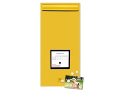 Banjado Magnettafel 37x78cm Magnetwand Weiß Aus Metall Magnetpinnwand Pinnwand Inkl. 4 Magnete Motiv Briefkasten Gelb