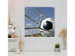 Banjado Magnettafel 50x50cm Magnetwand Weiß Aus Metall Magnetpinnwand Pinnwand Inkl. 4 Magnete Motiv Fußball