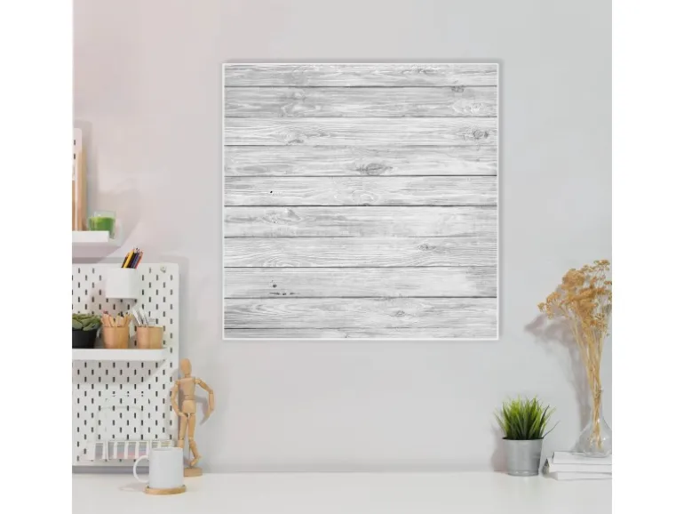 Banjado Magnettafel 50x50cm Magnetwand Weiß Aus Metall Magnetpinnwand Pinnwand Inkl. 4 Magnete Motiv Weiß Gebeizt