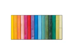 Banjado Magnettafel 78x37cm Magnetwand Schwarz Aus Metall Magnetpinnwand Pinnwand Inkl. 4 Magnete Motiv Regenbogenfarben