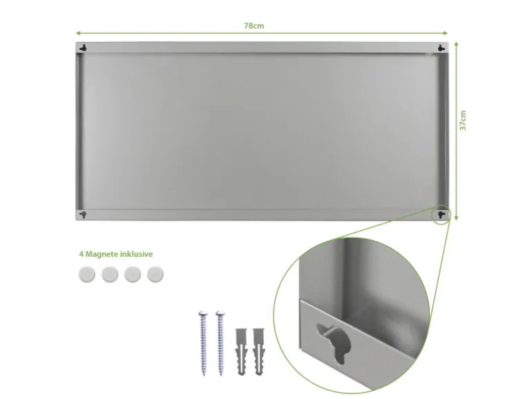 Banjado Magnettafel 78x37cm Magnetwand Silber Aus Metall Magnetpinnwand Pinnwand Inkl. 4 Magnete Motiv Elvis