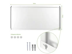 Banjado Magnettafel 78x37cm Magnetwand Weiß Aus Metall Magnetpinnwand Pinnwand Inkl. 4 Magnete Motiv Beige