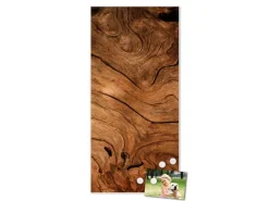 Banjado Magnettafel 37x78cm Magnetwand Weiß Aus Metall Magnetpinnwand Pinnwand Inkl. 4 Magnete Motiv Trockenes Holz