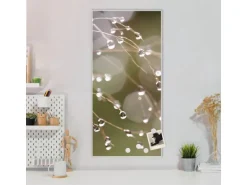 Banjado Magnettafel 37x78cm Magnetwand Weiß Aus Metall Magnetpinnwand Pinnwand Inkl. 4 Magnete Motiv Tau Auf Zweigen