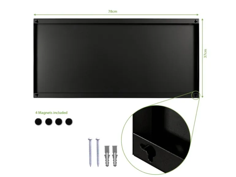Banjado Magnettafel 78x37cm Magnetwand Schwarz Aus Metall Magnetpinnwand Pinnwand Inkl. 4 Magnete Motiv Beige