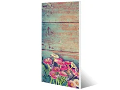 Banjado Magnettafel 37x78cm Magnetwand Weiß Aus Metall Magnetpinnwand Pinnwand Inkl. 4 Magnete Motiv Blumenpfücken