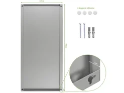 Banjado Magnettafel 37x78cm Magnetwand Silber Aus Metall Magnetpinnwand Pinnwand Inkl. 4 Magnete Motiv Bretter