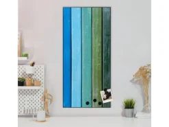 Banjado Magnettafel 37x78cm Magnetwand Schwarz Aus Metall Magnetpinnwand Pinnwand Inkl. 4 Magnete Motiv Regenbogenfarben