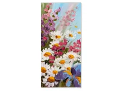 Banjado Magnettafel 37x78cm Magnetwand Silber Aus Metall Magnetpinnwand Pinnwand Inkl. 4 Magnete Motiv Sommerstrauss