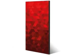 Banjado Magnettafel 37x78cm Magnetwand Schwarz Aus Metall Magnetpinnwand Pinnwand Inkl. 4 Magnete Motiv Dreiecke Rot