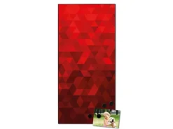 Banjado Magnettafel 37x78cm Magnetwand Schwarz Aus Metall Magnetpinnwand Pinnwand Inkl. 4 Magnete Motiv Dreiecke Rot