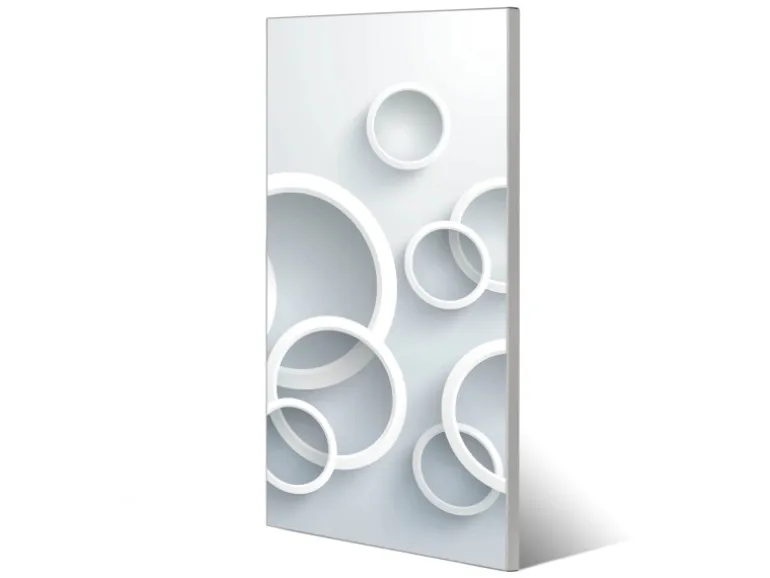 Banjado Magnettafel 37x78cm Magnetwand Silber Aus Metall Magnetpinnwand Pinnwand Inkl. 4 Magnete Motiv Weiße Ringe