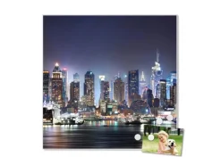 Banjado Magnettafel 50x50cm Magnetwand Weiß Aus Metall Magnetpinnwand Pinnwand Inkl. 4 Magnete Motiv New York