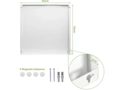 Banjado Magnettafel 50x50cm Magnetwand Weiß Aus Metall Magnetpinnwand Pinnwand Inkl. 4 Magnete Motiv New York