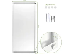 Banjado Magnettafel 37x78cm Magnetwand Weiß Aus Metall Magnetpinnwand Pinnwand Inkl. 4 Magnete Motiv Florale Tapete