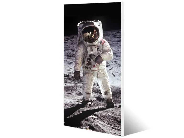 Banjado Magnettafel 37x78cm Magnetwand Weiß Aus Metall Magnetpinnwand Pinnwand Inkl. 4 Magnete Motiv Astronaut