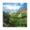 Banjado Magnettafel 50x50cm Magnetwand Weiß Aus Metall Magnetpinnwand Pinnwand Inkl. 4 Magnete Motiv Bergsee Alpen
