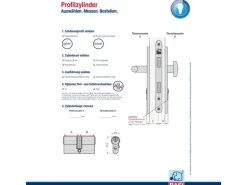 Basi - V55 - Profil-Doppelzylinder - 30/30 mm - Verschiedenschließend - Not- und Gefahrenfunktion