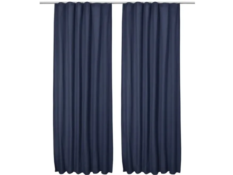 Beautissu Amelie TK Vorhang mit Kräuselband 140x245cm Blau 2tlg