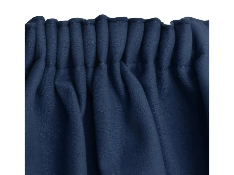 Beautissu Amelie TK Vorhang mit Kräuselband 140x245cm Blau 2tlg