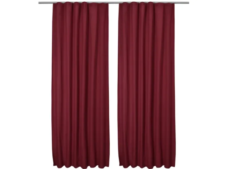 Beautissu Amelie TK Vorhang mit Kräuselband 140x245cm Rot 2tlg