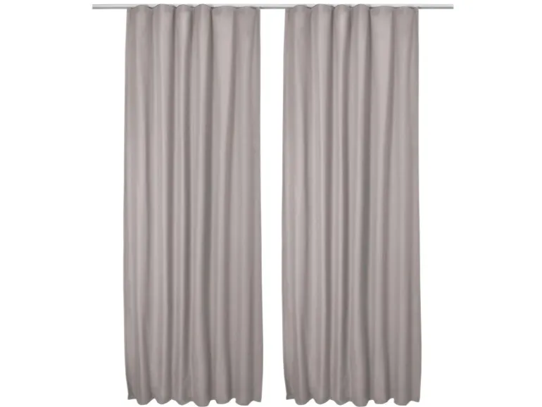 Beautissu Amelie TK Vorhang mit Kräuselband 140x245cm Grau 2tlg