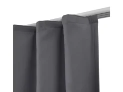 Beautissu Amelie TK Vorhang mit Kräuselband 140x245cm Anthrazit 2tlg