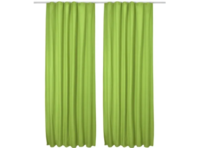 Beautissu Amelie TK Vorhang mit Kräuselband 140x245cm Grün 2tlg