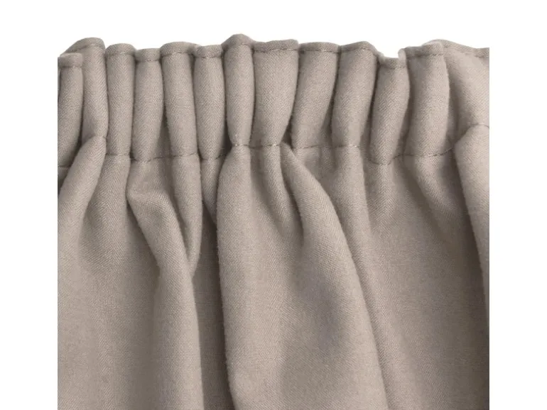 Beautissu Amelie TK Vorhang mit Kräuselband 140x245cm Sand 2tlg