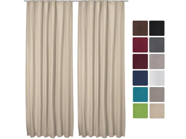 Beautissu Amelie TK Vorhang mit Kräuselband 140x245cm Creme 2tlg