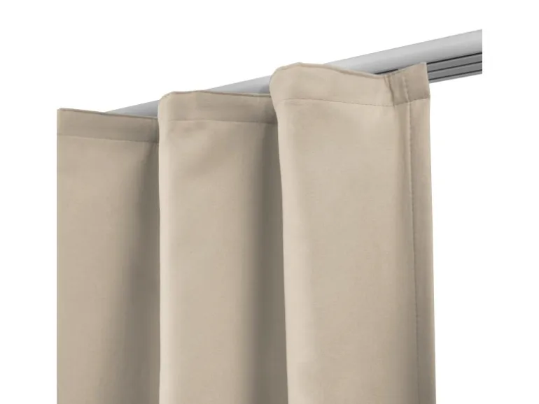 Beautissu Amelie TK Vorhang mit Kräuselband 140x245cm Creme 2tlg
