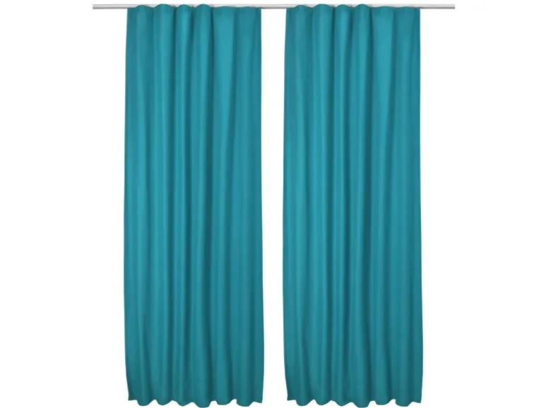 Beautissu Amelie TK Vorhang mit Kräuselband 140x245cm Türkis 2tlg