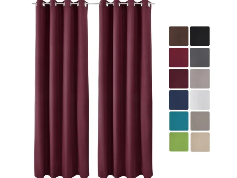 Beautissu Amelie TO Vorhang mit Öse 140x245cm Bordeaux 2tlg