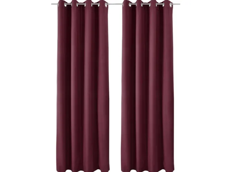 Beautissu Amelie TO Vorhang mit Öse 140x245cm Bordeaux 2tlg