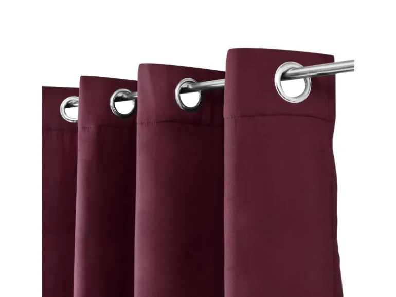 Beautissu Amelie TO Vorhang mit Öse 140x245cm Bordeaux 2tlg