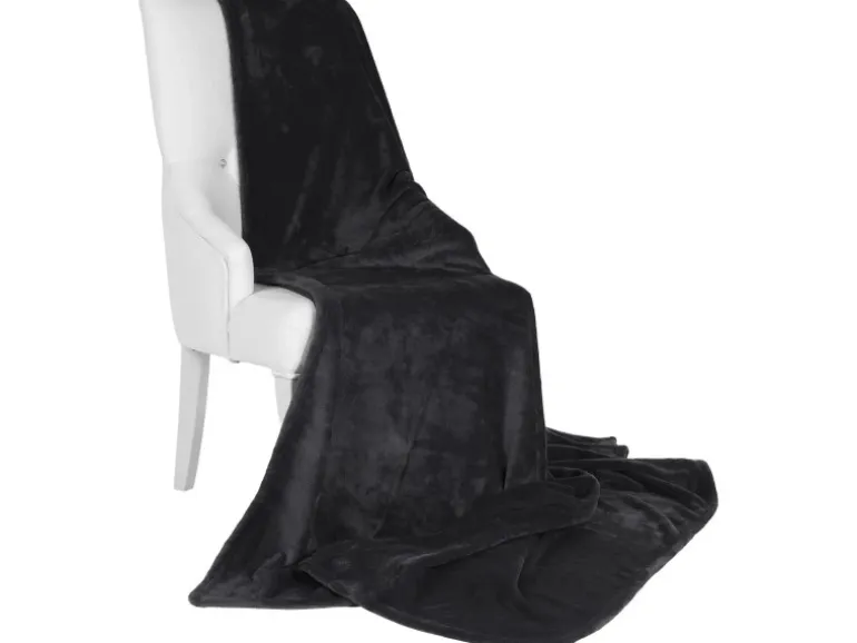 Beautissu Aurelia Decke 220x240cm Schwarz